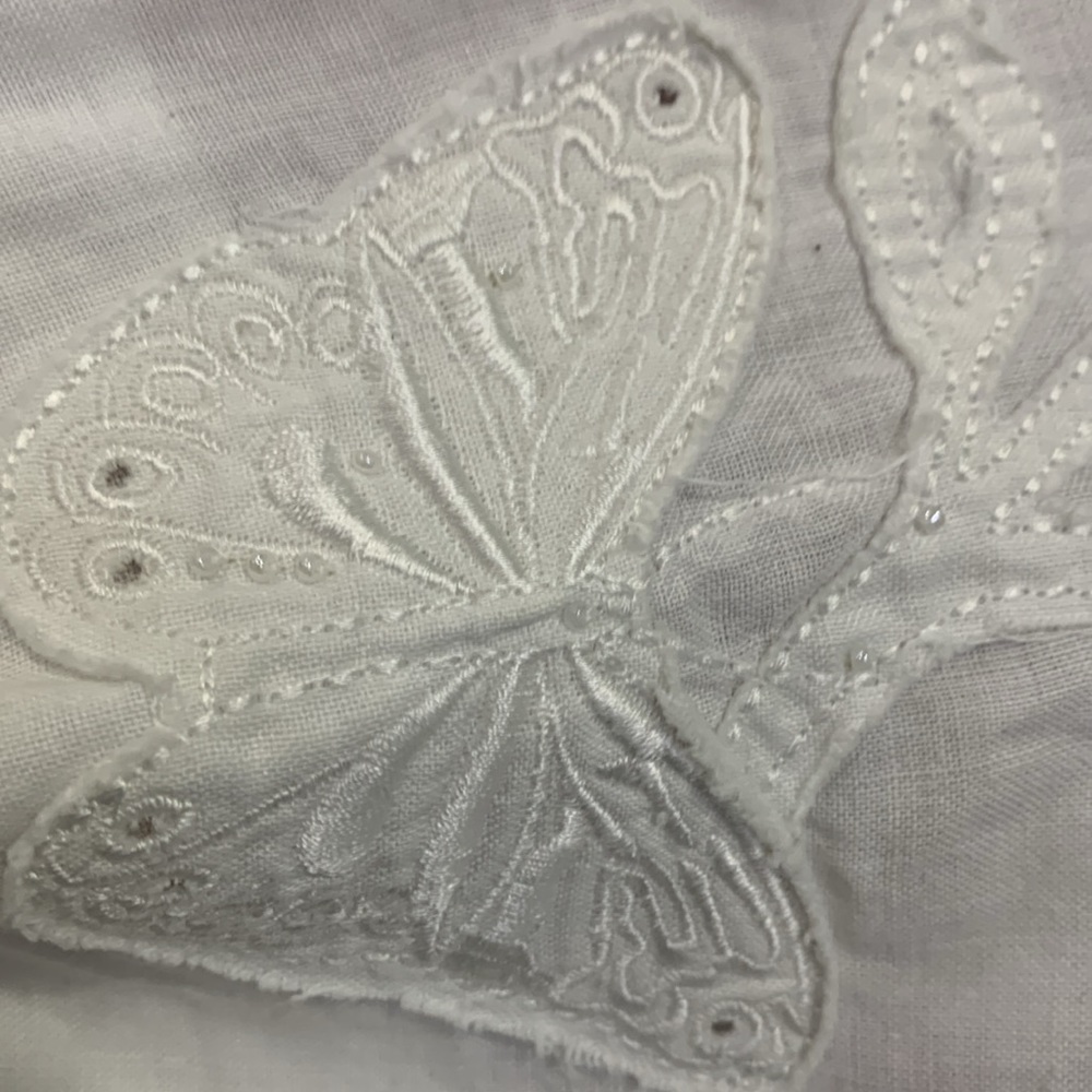 Gorgeous VTG Bianca Nygard ๐ฏ% Linen High Waist Embroidered Capris - Picture 16 of 16